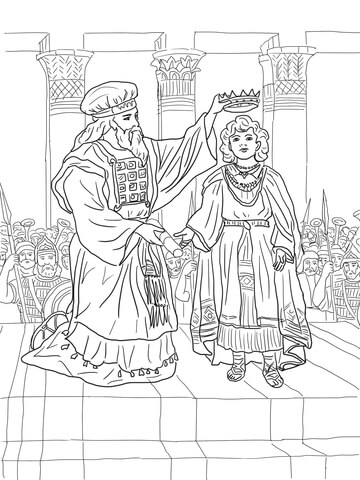 King Joash Crowned Coloring Page